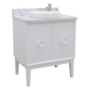 Bellaterra 31" Single Vanity" White Finish Top With White Carrara And Round Sink 400400-WH-WMRD