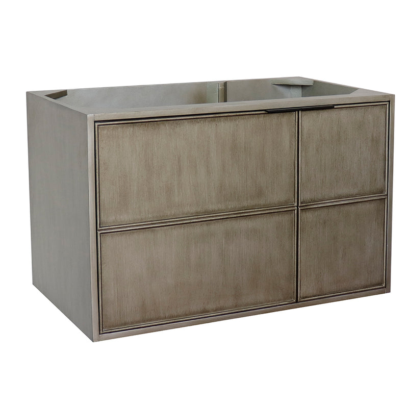 Bellaterra 36" Single Wall Mount Vanity" Linen Brown Finish Cabinet Only 400500-CAB-LN