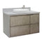 Bellaterra 37" Single Wall Mount Vanity" Linen Brown Finish Top With Gray Granite And Round Sink 400500-CAB-LN-GYRD