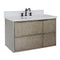 Bellaterra 37" Single Wall Mount Vanity" Linen Brown Finish Top With White Quartz And Oval Sink 400500-CAB-LN-WEO