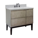 Bellaterra 37" Single Vanity" Linen Brown Finish Top With Gray Granite And Oval Sink 400500-LN-GYO