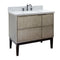 Bellaterra 37" Single Vanity" Linen Brown Finish Top With Gray Granite And Rectangle Sink 400500-LN-GYR