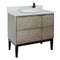 Bellaterra 37" Single Vanity" Linen Brown Finish Top With White Quartz And Round Sink 400500-LN-WERD