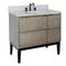 Bellaterra 37" Single Vanity" Linen Brown Finish Top With White Carrara And Oval Sink 400500-LN-WMO