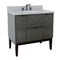 Bellaterra 37" Single Vanity" Linen Gray Finish Top With Gray Granite And Rectangle Sink 400501-LY-GYR