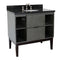 Bellaterra 37" Single Vanity" Linen Gray Finish Top With Black Galaxy And Oval Sink 400502-LY-BGO