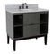 Bellaterra 37" Single Vanity" Linen Gray Finish Top With Gray Granite And Oval Sink 400502-LY-GYO