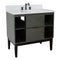 Bellaterra 37" Single Vanity" Linen Gray Finish Top With White Quartz And Oval Sink 400502-LY-WEO