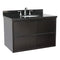 Bellaterra 37" Single Wall Mount Vanity" Cappuccino Finish Top With Black Galaxy And Oval Sink 400503-CAB-CP-BGO