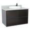 Bellaterra 37" Single Wall Mount Vanity" Cappuccino Finish Top With Gray Granite And Round Sink 400503-CAB-CP-GYRD