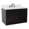 Bellaterra 37" Single Wall Mount Vanity" Cappuccino Finish Top With White Quartz And Oval Sink 400503-CAB-CP-WEO