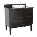 Bellaterra 37" Single Vanity" Cappuccino Finish Top With Black Galaxy And Round Sink 400503-CP-BGRD