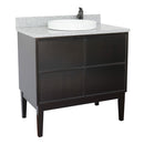 Bellaterra 37" Single Vanity" Cappuccino Finish Top With Gray Granite And Round Sink 400503-CP-GYRD