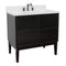 Bellaterra 37" Single Vanity" Cappuccino Finish Top With White Quartz And Oval Sink 400503-CP-WEO