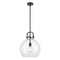 Newton Sphere Pendant shown in the Matte Black finish with a Clear shade