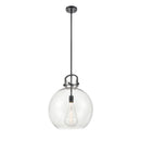 Newton Sphere Pendant shown in the Matte Black finish with a Clear shade