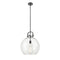 Newton Sphere Pendant shown in the Matte Black finish with a Clear shade