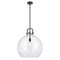 Newton Sphere Pendant shown in the Matte Black finish with a Clear shade