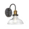 Dainolite 1 Light Wall Sconce Black/Antique Brass 410-61W-BAB