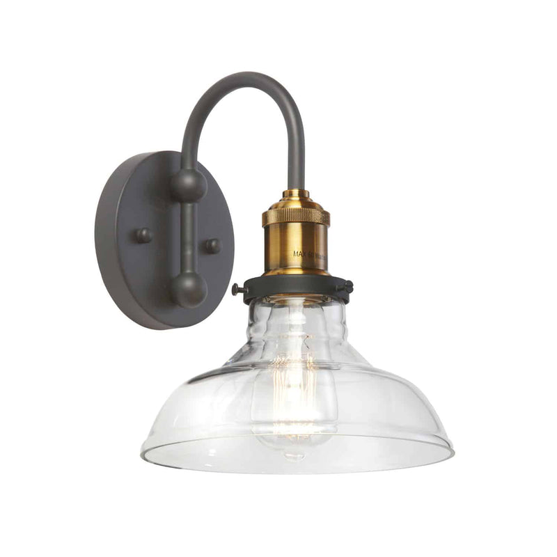 Dainolite 1 Light Wall Sconce Black/Antique Brass 410-61W-BAB