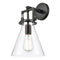 Newton Cone Sconce shown in the Matte Black finish with a Clear shade