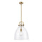 Newton Bell Pendant shown in the Brushed Brass finish with a Clear shade