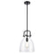 Newton Bell Mini Pendant shown in the Matte Black finish with a Clear shade