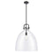 Newton Bell Pendant shown in the Matte Black finish with a Clear shade