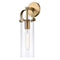 Pilaster Sconce shown in the Brushed Brass finish with a Clear shade