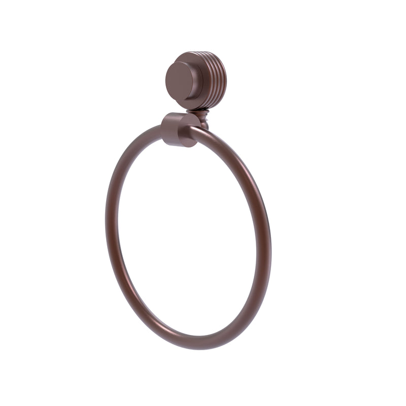 Allied Brass Venus Collection Towel Ring with Groovy Accent 416G-CA