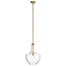 Kichler Everly 19.75" 1 Light Bell Pendant Clear Glass Natural Brass 42046NBR