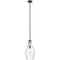 Kichler Everly17.75" 1 Light Hour Glass Pendant Clear Glass Black 42047BK