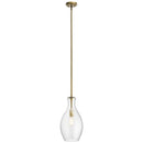 Kichler Everly 17.75" 1 Light Hour Glass Pendant Clear Glass Natural Brass 42047NBR