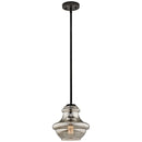 Kichler Everly 9.25" 1 Light Mini Schoolhouse Pendant Mercury Glass Olde Bronze 42167OZMER