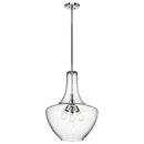 Kichler Everly 27.5" 3 Light Bell Pendant Clear Seeded Glass Chrome 42198CH