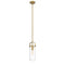 Pilaster Mini Pendant shown in the Brushed Brass finish with a Clear shade