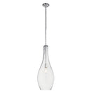 Kichler Everly 29.5" 1 Light Teardrop Pendant Clear Glass Chrome 42475CHCLR