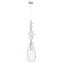 Dainolite 1 Light Pendant Matte White Wire Frame 425-91P-WH