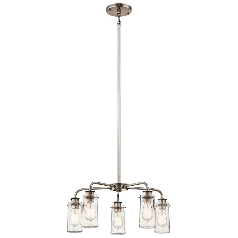 Kichler Braelyn 11.25" 5 Light Chandelier with Clear Seeded Glass Classic Pewter 43058CLP