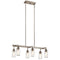 Kichler Braelyn 11.25" 6 Light Linear Chandelier with Clear Seeded Glass Classic Pewter 43059CLP