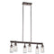 Kichler Braelyn 11.25" 6 Light Linear Chandelier with Clear Seeded Glass Olde Bronze 43059OZ