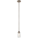 Kichler Braelyn 8.5" 1 Light Mini Pendant with Clear Seeded Glass Classic Pewter 43060CLP