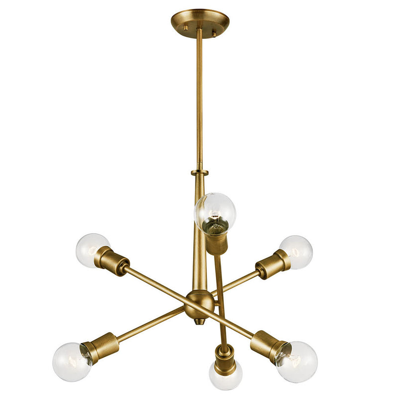 Kichler Armstrong 6 Light Chandelier Natural Brass 43095NBR