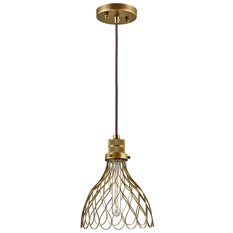 Kichler Devin 7.75" 1 Light Mini Pendant Natural Brass 43127NBR