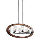 Kichler Grand Bank Oval 8 Light Chandelier Auburn Stain 43191AUB