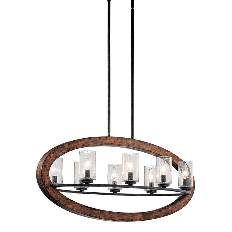 Kichler Grand Bank Oval 8 Light Chandelier Auburn Stain 43191AUB