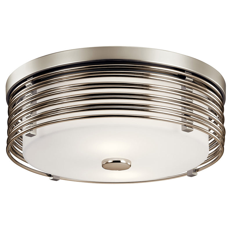 Kichler Bensimone 2 Light Flush Mount Satin Nickel 43293SN