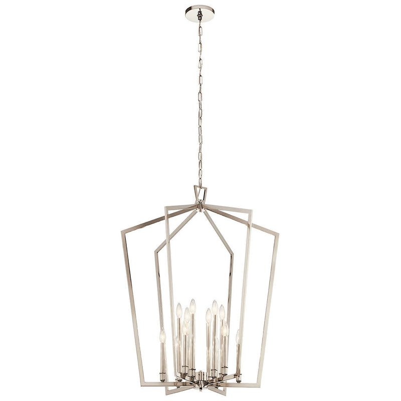 Kichler Abbotswell 12 Light Foyer Chandelier Polished Nickel 43496PN