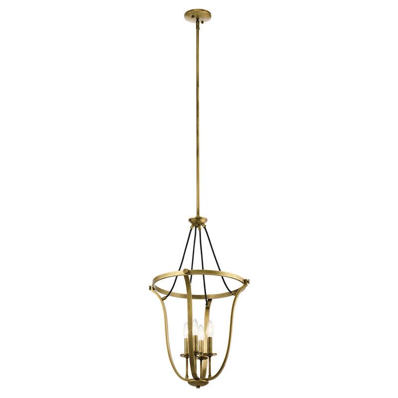 Kichler Thisbe 29.25" 4 Light Foyer Pendant Natural Brass 43535NBR