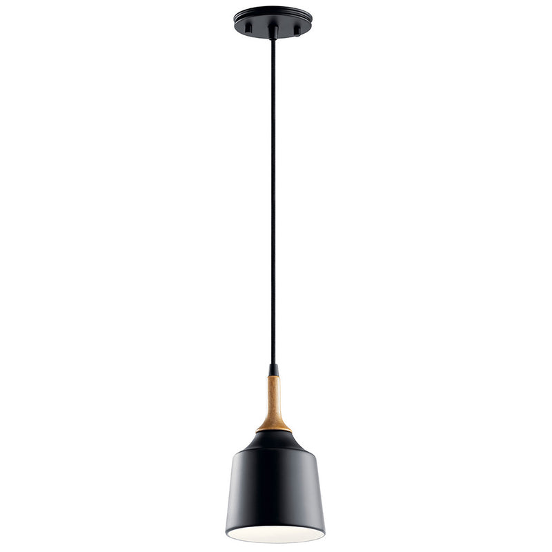 Kichler Danika 1 Light Mini Pendant Black 43682BK